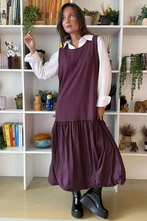Paloma Pouf Layering Dress Damson